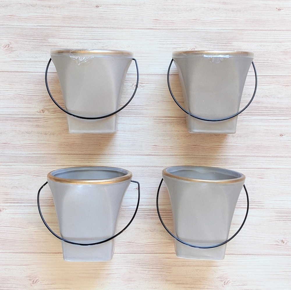 Set of 4 Ceramic Pails